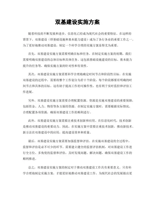 双基建设实施方案