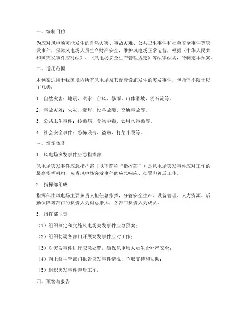 风电环境突发应急预案
