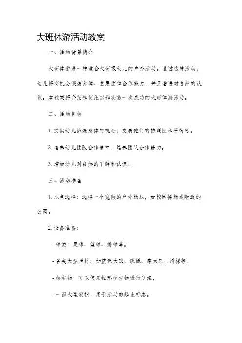 大班体游活动市公开课获奖教案省名师优质课赛课一等奖教案