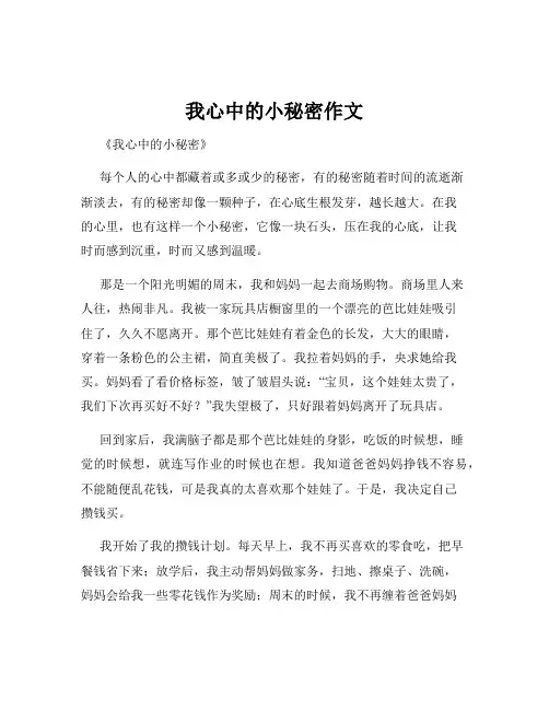 我心中的小秘密作文