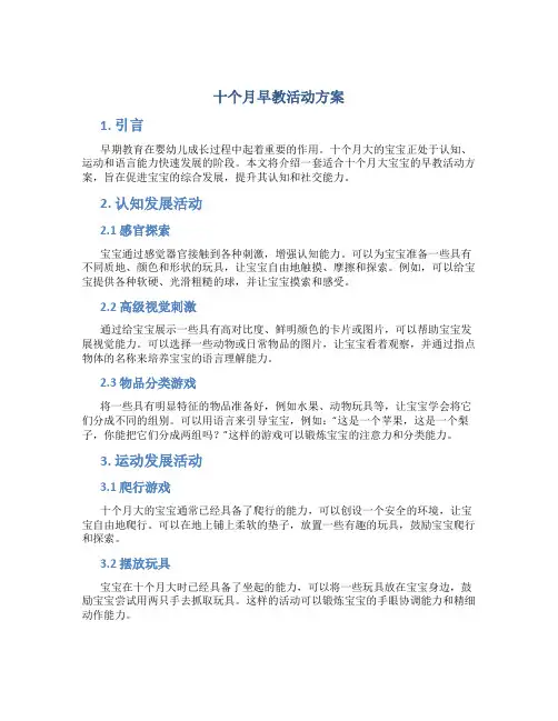 十个月早教活动方案