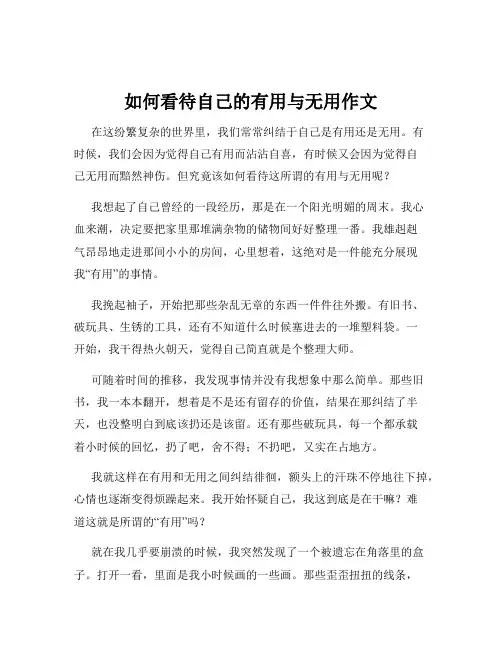 如何看待自己的有用与无用作文