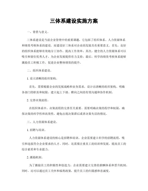 三体系建设实施方案