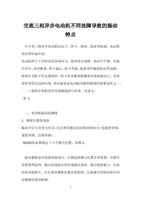 交流三相异步电动机不同故障导致的振动特点 