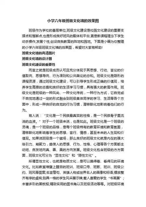 小学六年级班级文化墙的效果图