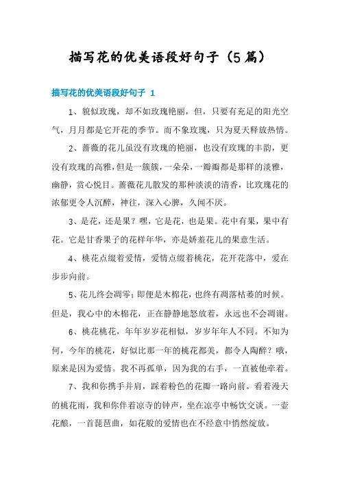 描写花的优美语段好句子(5篇)