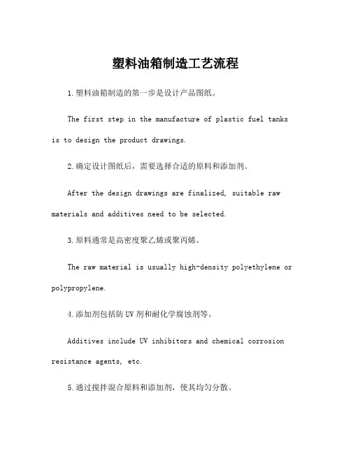 塑料油箱制造工艺流程