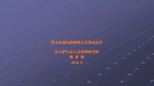 常见抗痛风药物ppt课件