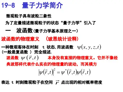 哈工大大学物理(马文蔚教材)第19章2量子物理省名师优质课赛课获奖课件市赛课一等奖课件
