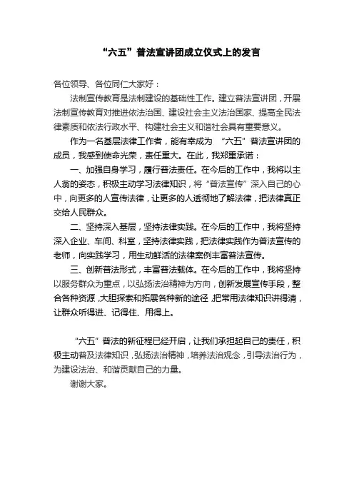 六五普法发言稿