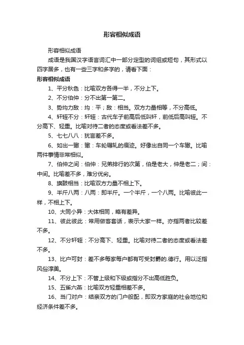 形容相似成语