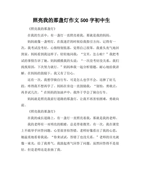 照亮我的那盏灯作文500字初中生