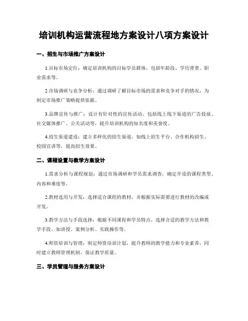 培训机构运营流程地方案设计八项方案设计
