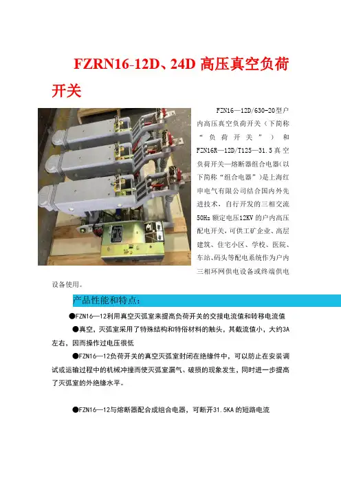 FZN16-12,FZN16-24高压真空断路器