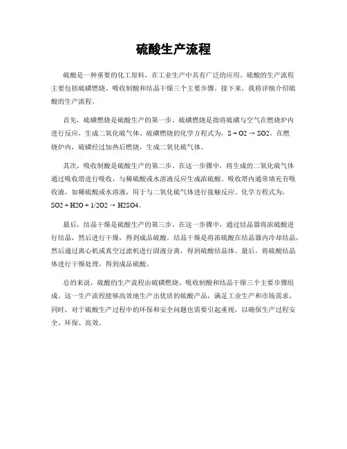 硫酸生产流程