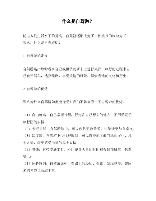 什么是自驾游？