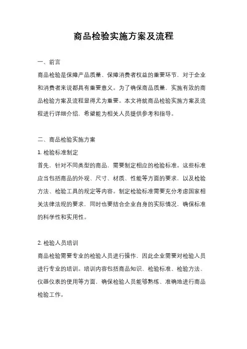 商品检验实施方案及流程