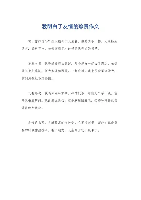 我明白了友情的珍贵作文