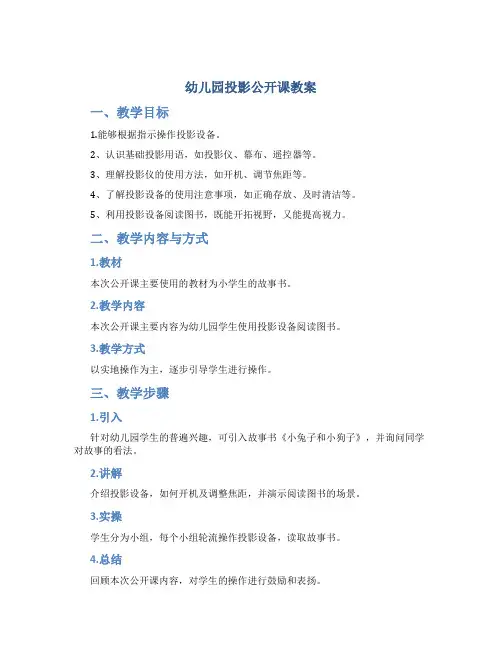 幼儿园投影公开课教案