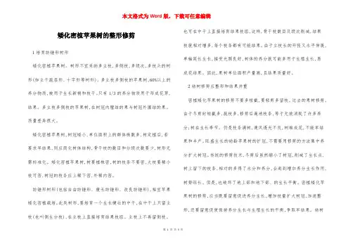 矮化密植苹果树的整形修剪