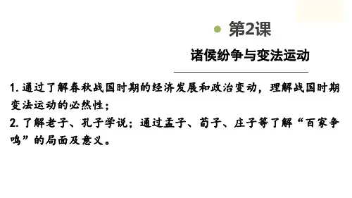 人教版高一历史必修中外历史纲要上 诸侯纷争与变法运动(共14张PPT)