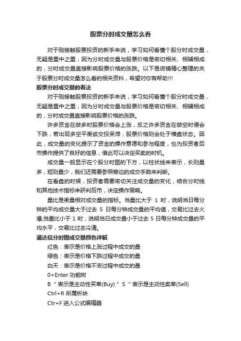 股票分时成交量怎么看