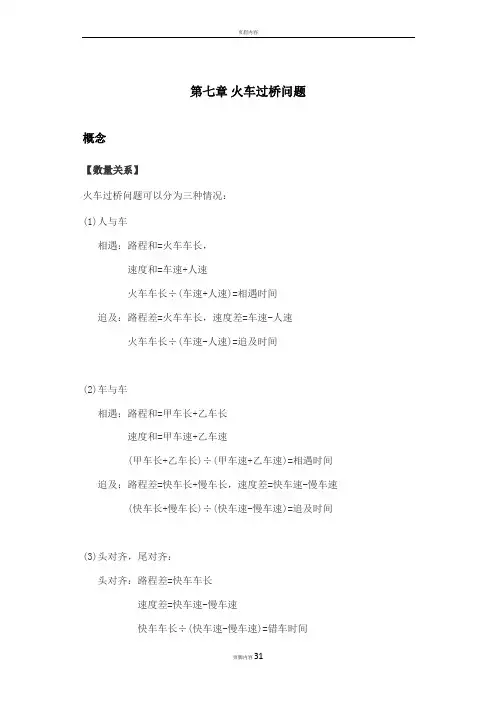7第七章 火车过桥问题-火车过桥问题公式7个