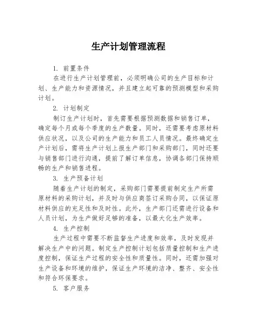 生产计划管理流程