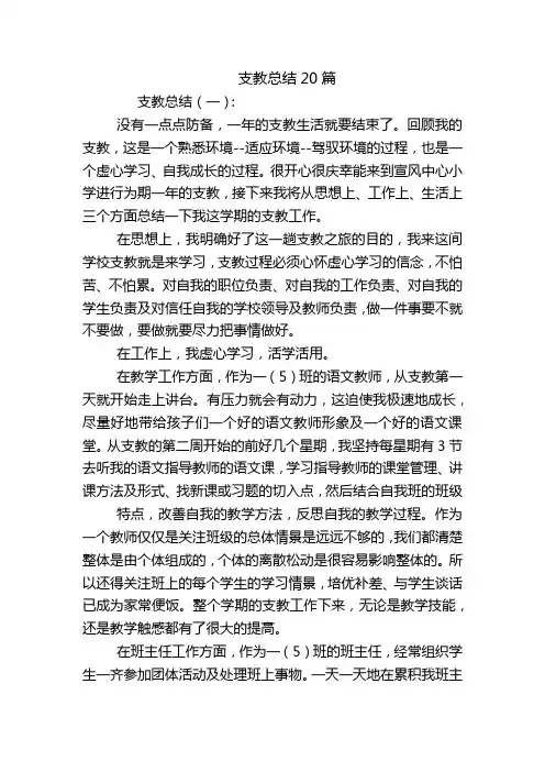 支教总结20篇