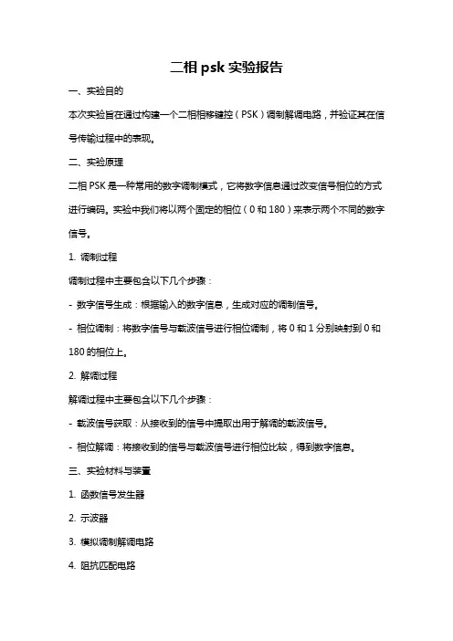 二相psk实验报告