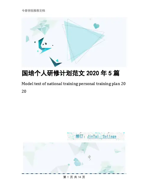 国培个人研修计划范文2020年5篇