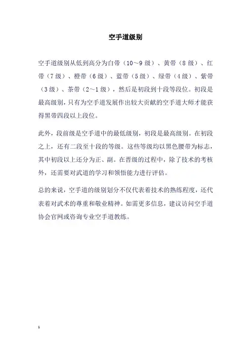 空手道级别
