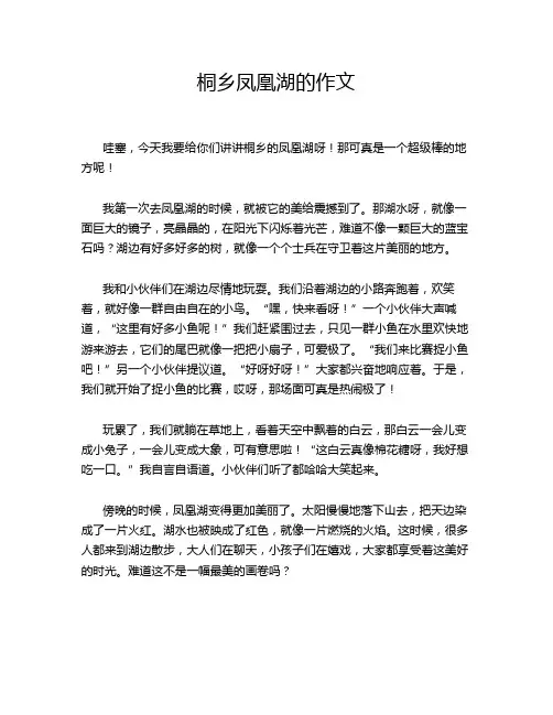桐乡凤凰湖的作文