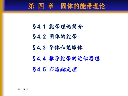 《固体物理基础教学课件》第4章-能带理论