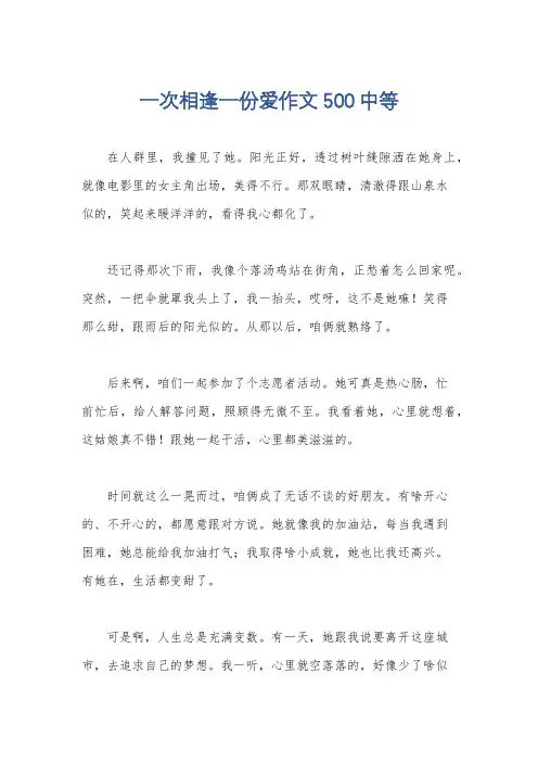 一次相逢一份爱作文500中等