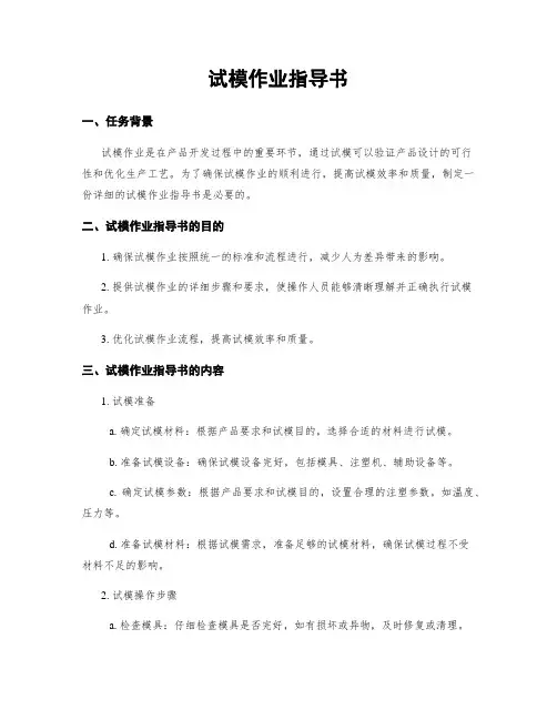 试模作业指导书