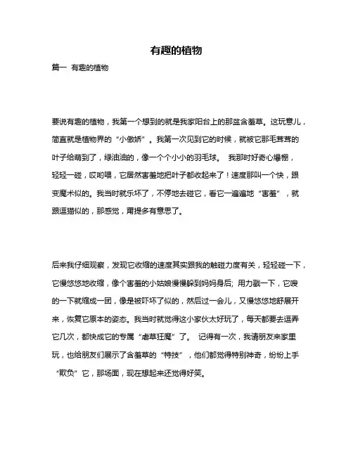 作文《有趣的植物》