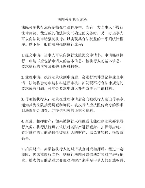 法院强制执行流程
