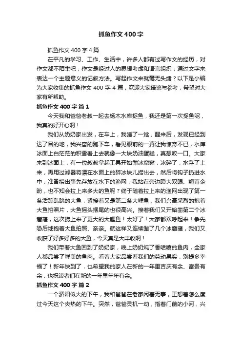 抓鱼作文400字4篇