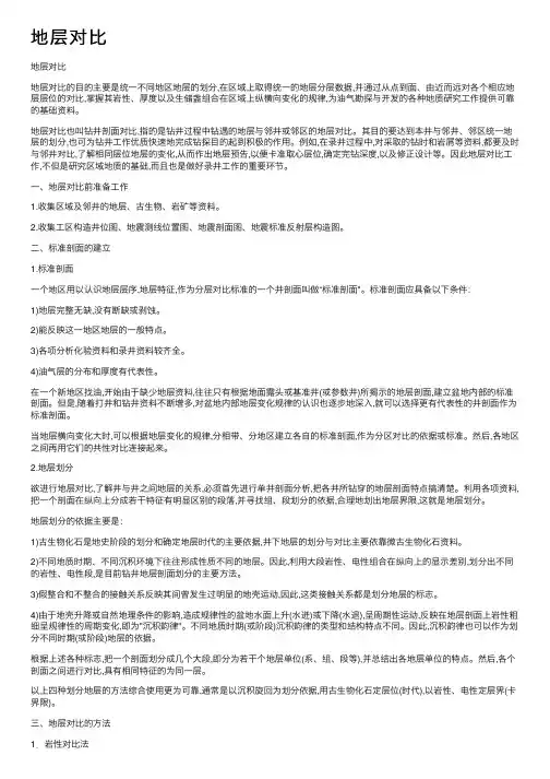地层对比——精选推荐