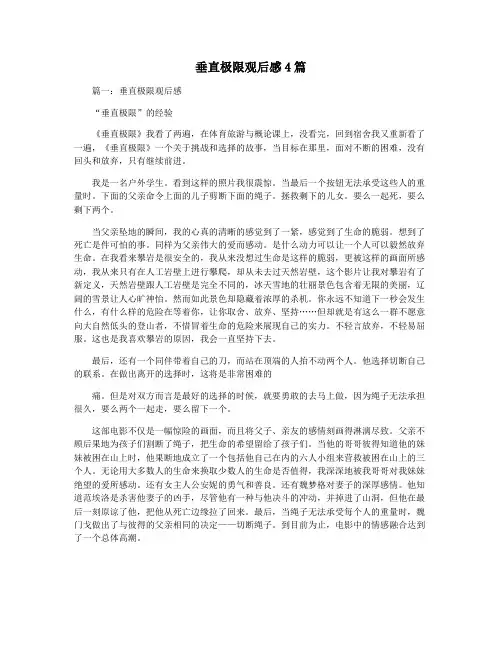 垂直极限观后感4篇