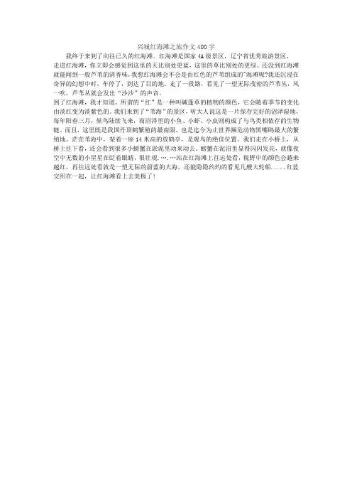 兴城红海滩之旅作文400字