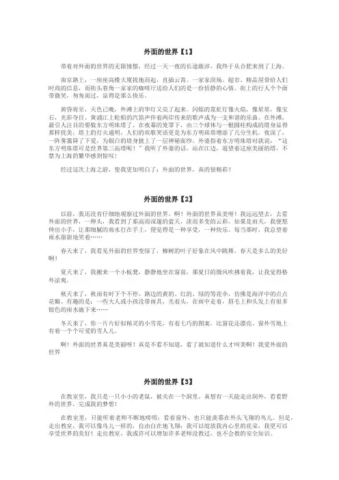 外面的世界作文
