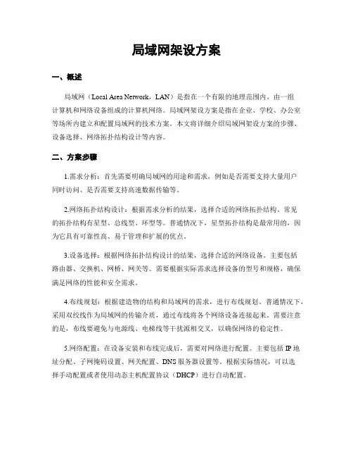 局域网架设方案