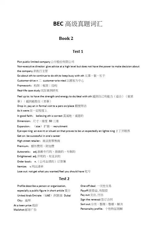 BEC高级真题词汇.doc