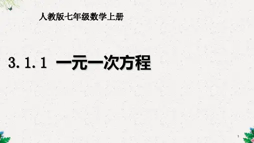 人教版 初中数学七年级上册3.1.1 一元一次方程