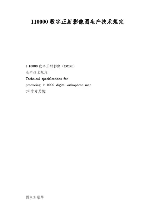 110000数字正射影像图生产技术规定