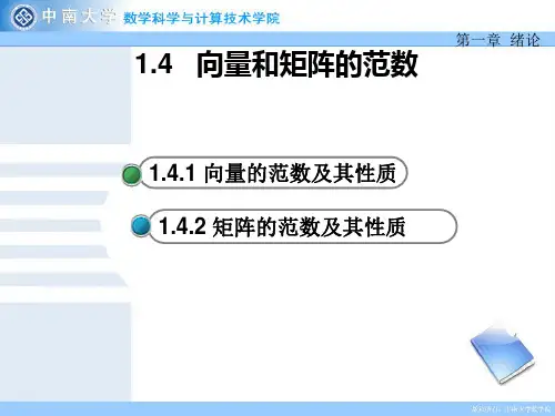 向量和矩阵的范数