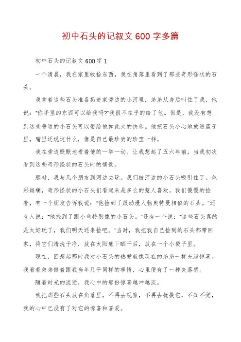 初中石头的记叙文600字多篇