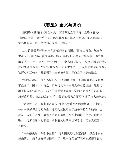 《春望》全文与赏析